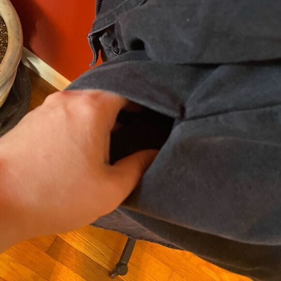 H&M DENIM | black belted denim oversized button down dress L - Picture 9 of 11